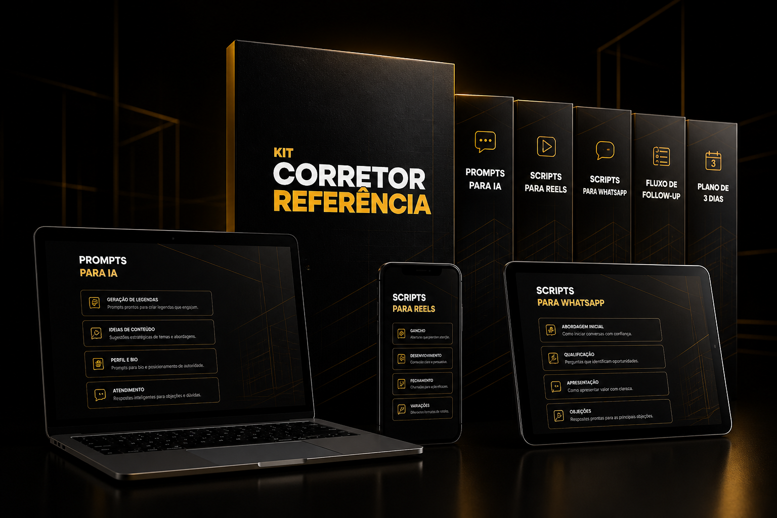 Materiais digitais do Kit Corretor Referência
